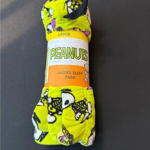 Peanuts Neon Lime Sleep Pants with Halloween/Spooky Snoopy Print